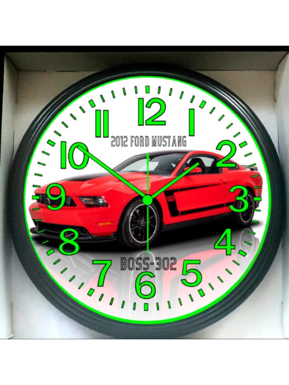 2002 Ford Mustang Boss 302 Garage Shop Glow In The Dark Wall Clock New